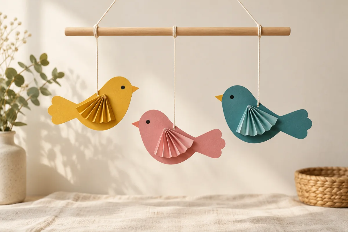 AI-generated concept of paper birds with little fan wings