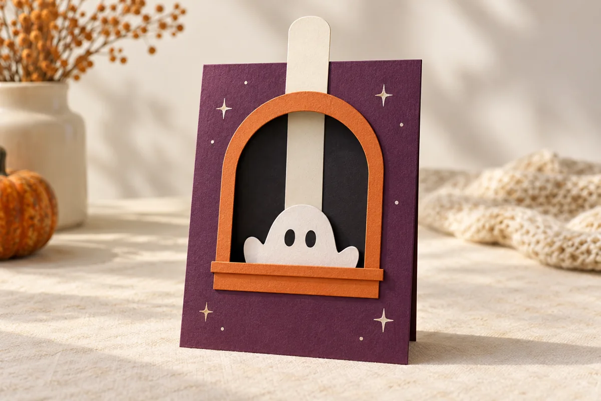 AI-generated concept of a peekaboo ghost with a paper slider